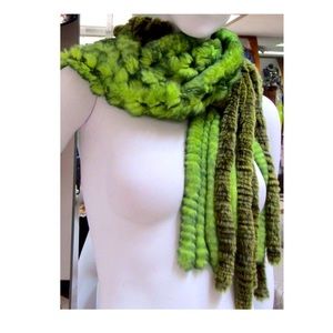 ETRO Milano Lapin Rabbit Tails Fur Stole Scarf